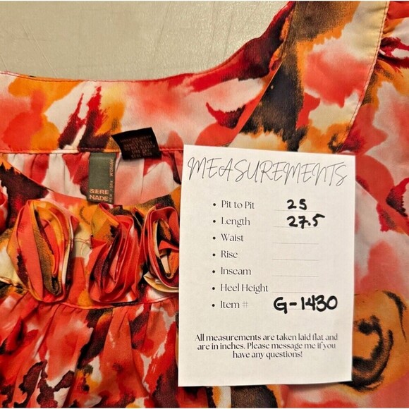 2/$30 Serenade Colorful Floral Blouse Top Size 2X 3D Rosettes Office Boho Modest - Picture 3 of 10